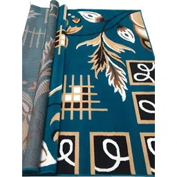 SANA CARPET Blue Floral Printed Anti-Skid Silk Carpet-picture-26