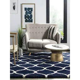 SANA CARPET Blue Printed Rectangle Anti-Skid Carpet-picture-31