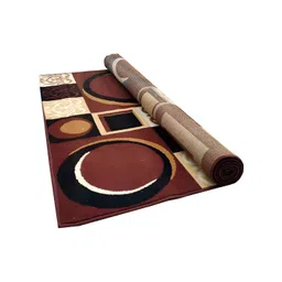 SANA CARPET Brown & Black Floral Printed Anti Skid Carpet-picture-28