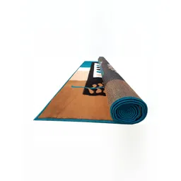 SANA CARPET Brown & Blue Floral Anti-Skid Polyester Carpet-picture-17