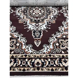 SANA CARPET Brown & White Ethnic Motifs Anti-Skid Carpet-picture-23