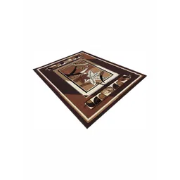 SANA CARPET Brown & White Floral Anti-Skid Carpet-picture-34