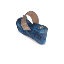 Sana K Luxurious Footwear Printed Party Wedge Sandals image 3