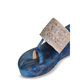 Sana K Luxurious Footwear Printed Party Wedge Sandals image 5