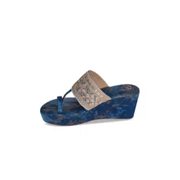 Sana K Luxurious Footwear Printed Party Wedge Sandals image 2