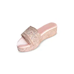 Sana K Luxurious Footwear Women Embellished Flatform Heel Open Toe Sandals-picture-10