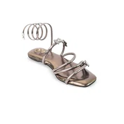 Sana K Luxurious Footwear Women Printed Party Open Toe Flats with Bows-picture-18