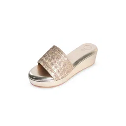 Sana K Luxurious Footwear Women Woven Design Party Wedge Heels Sandals Ethnic Embellished-picture-27