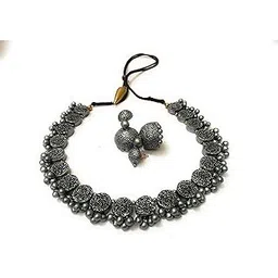 sanaa's terracotta jewellery SNS 18 SILVER COLOUR TERRACOTTA CHOKER-picture-18