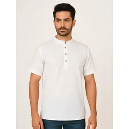 Sanaatani Cotton Thread Work Mandarin Collar Short Kurta image 1