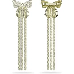 sanas Rhinestone Bow Knot Tassel Clip 1Pc Diamond Butterfly Hairpin for Women & Girls Statement Hairpiece Accessories Fashionable Barrette 1Pc (Golden)-picture-46