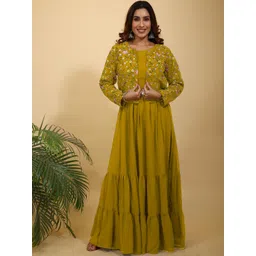 SANCIA Women Embroidered Gown Maxi Dresses With Jacket-picture-37