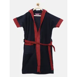 Sand Dune Boys Navy & Maroon Hooded Bathrobe-picture-23