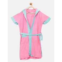 Sand Dune Boys Pink & Blue Hooded Bathrobe image 1