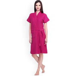Sand Dune Magenta Women Bath Robe-picture-40
