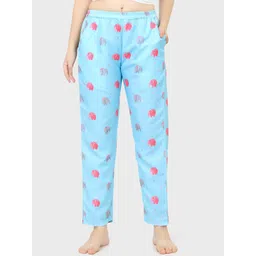 Sand Dune Women Blue & Pink Printed  Cotton Lounge Pants-picture-37