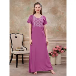 Sand Dune Women Embroidered Maxi Nightdress-picture-40