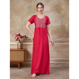 Sand Dune Women Embroidered Maxi Nightdress-picture-41