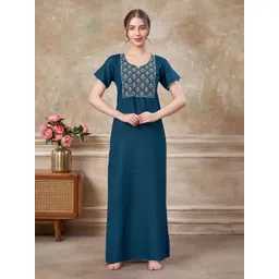 Sand Dune Women Embroidered Nightdress-picture-36