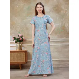 Sand Dune Women Ethnic Motifs Printed Maxi Nightdress-picture-39