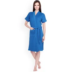 Sand Dune Women Plus Size Pure Cotton Bath Robe with Belt-picture-25