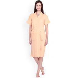 Sand Dune Women Plus Size Pure Cotton Bath Robe with Belt-picture-29