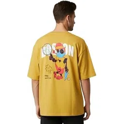 sand piper Men Graphic Printed Round Neck Cotton Black T-Shirt | Casual Wear | Oversized Fit|-picture-11