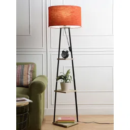 SANDED EDGE Black & Red 3-Tier Wooden Floor Lamp With Shade-picture-46