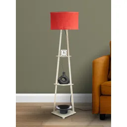 SANDED EDGE Cream & Red Textured 3-Tier Floor Lamp-picture-10