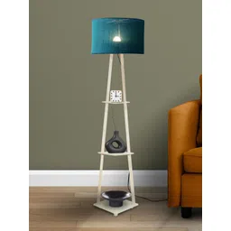 SANDED EDGE Cream & Teal Blue Textured 3-Tier  Floor Lamp-picture-33