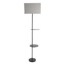 Sanded Edge Metal Grey Style M Floor Lamp with 2 Shelf for Living Room-picture-19