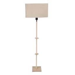 Sanded Edge White Miller Floor Lamp in Solid Natural Wood Color with Oval Shade for Home-picture-13