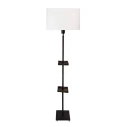 Sanded Edge Wood Style V Double Shelf Floor Lamp in Solid Wood & Walnut Polish Lamp-picture-12
