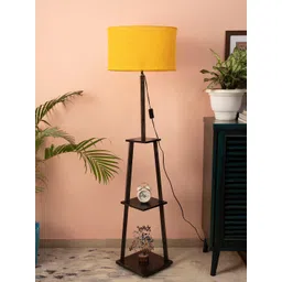 SANDED EDGE Yellow Wooden Floor Lamp-image-6