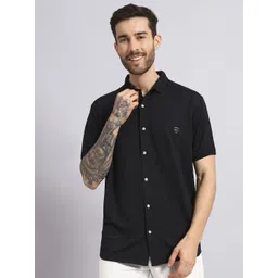SANDPIPER Men Comfort Fit Textured Spread Collar Casual Shirt-picture-34