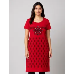 SANDPIPER Women Ethnic Motif Printed Cotton Longline Top-picture-18