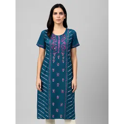 SANDPIPER Women Floral Printed Cotton Longline Regular Top-picture-21