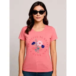 SANDPIPER Women Floral Printed Round Neck Cotton T-shirt-picture-12
