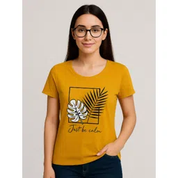 SANDPIPER Women Floral Printed Round Neck Cotton T-shirt-picture-13