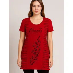 SANDPIPER Women Printed Cotton Longline Top-picture-11