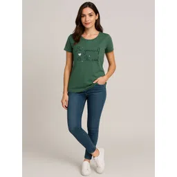 SANDPIPER Women Typography Printed T-shirt image 4