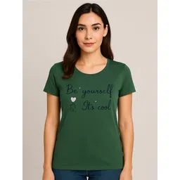 SANDPIPER Women Typography Printed T-shirt image 1