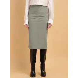 Sands of India Olive Polyester Skirt-picture-37