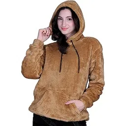 sane originals Oversized Boyfriend Fit Fur Hoodie for Women || Ladies Hoodie in Relaxed Fit for Winter || Super Soft Fur Sweatshirt-picture-45