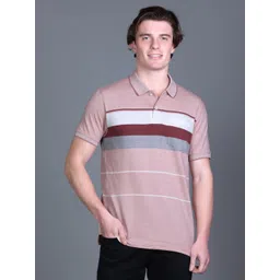 SANE ORIGINALS Striped Polo Collar Multi or Variegate Stripes Regular Fit T-Shirt-picture-15
