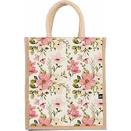 sangra Multicolor Jute bag for Women and Men Lunch Bag with Zip and Handle-picture-22