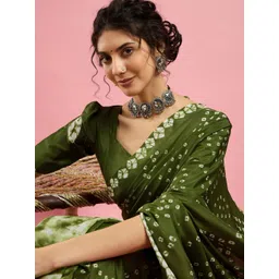 Sangria Bandhani Printed Saree With Blouse Piece-picture-28
