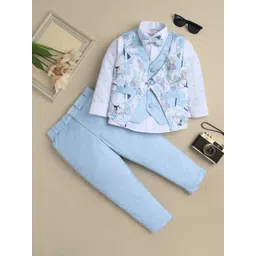 Sangria Boys 4-Pcs Abstract Printed with Embroidered Suit Set-picture-35