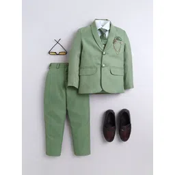 Sangria Boys 5 Piece Shawl Collar Blazer with Shirt Trousers Waistcoat & Tie Suit Set-picture-30