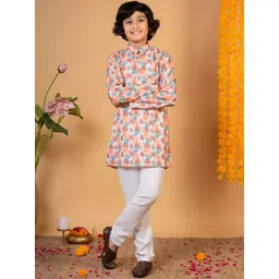 Sangria Boys Abstract Printed with Embroidered Kurta with Pyjamas-picture-15